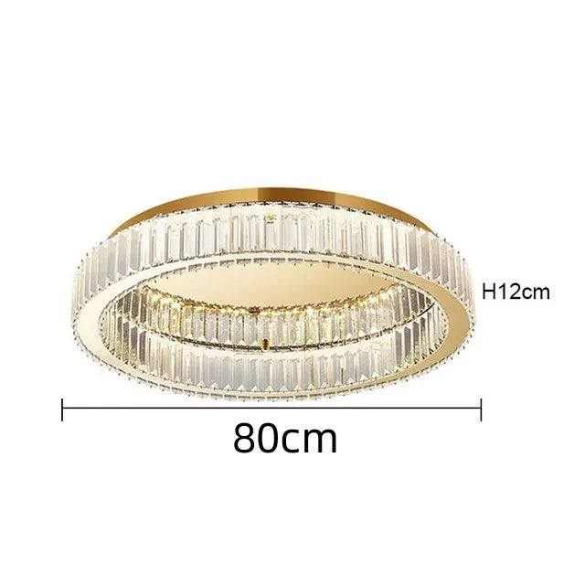 Modern Gold Crystal Ceiling Chandelier LED Living Room Light