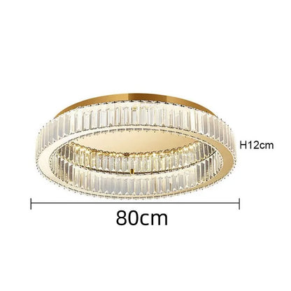 Modern Gold Crystal Ceiling Chandelier LED Living Room Light