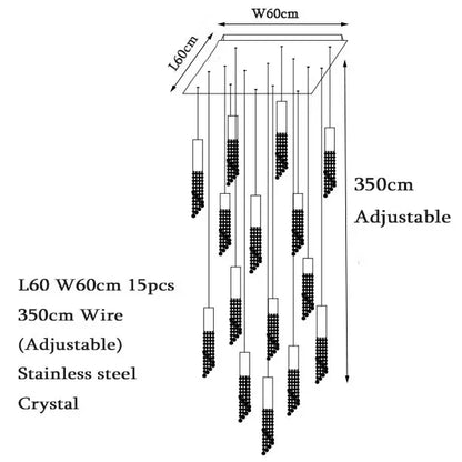 Luxury Crystal Staircase Chandelier for Grand Entrances