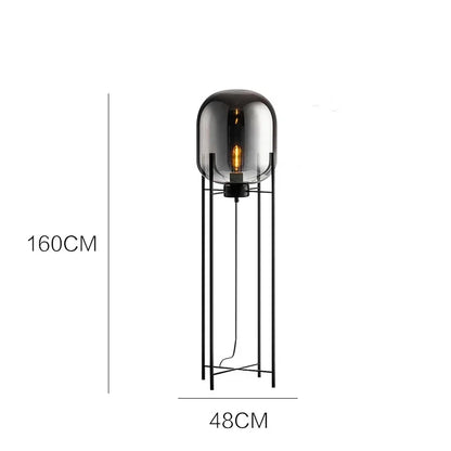 Nordic Glass Sphere Floor Lamp Modern LED Decorative Light