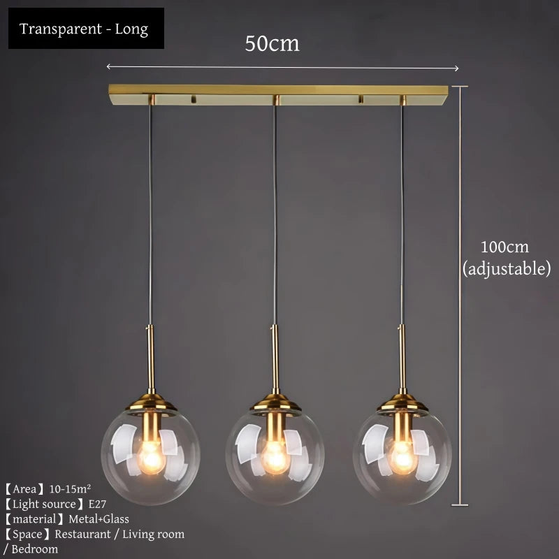 Modern Luxury Glass Pendant Light Nordic LED Hanging Lamp