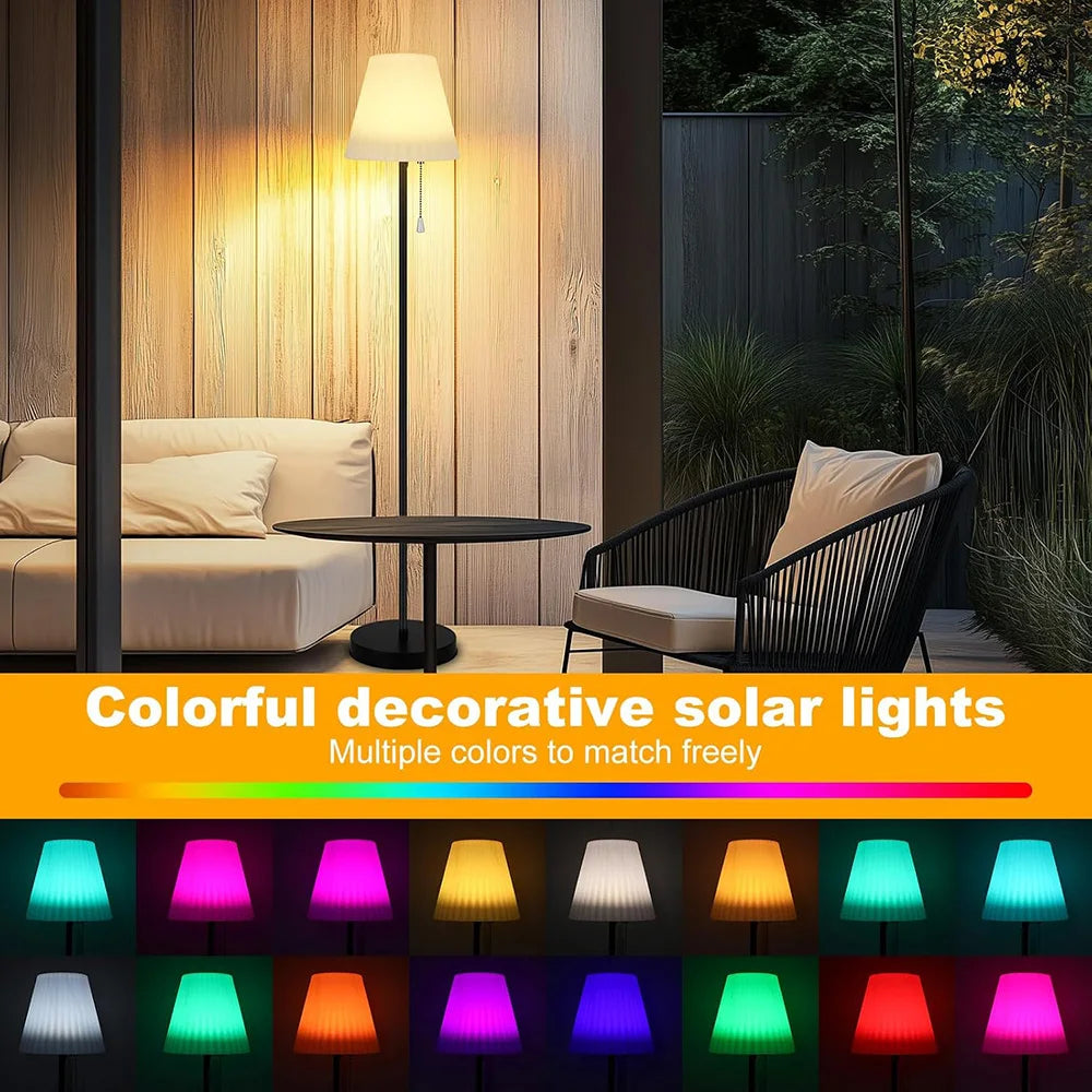 Rechargeable Solar Floor Lamp with Adjustable Brightness
