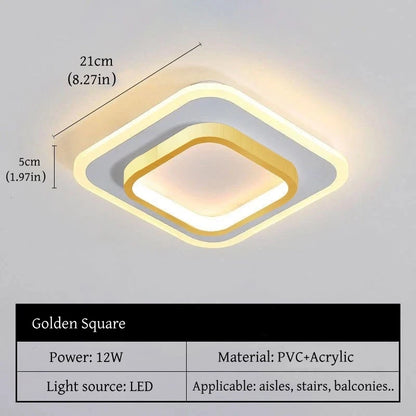 Nordic Gold LED Ceiling Light Modern Hallway Lighting