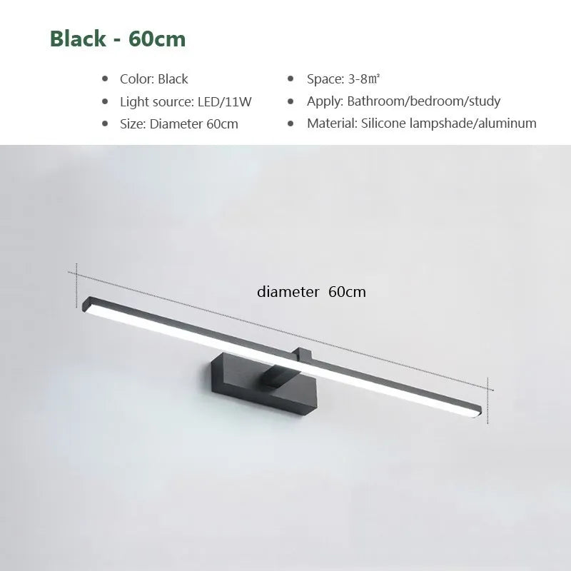 LED Bathroom Mirror Light Waterproof Makeup Wall Lamp