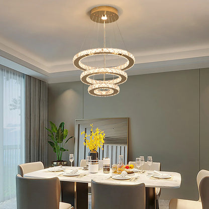 French Crystal Chandelier LED Dining Room Ceiling Light