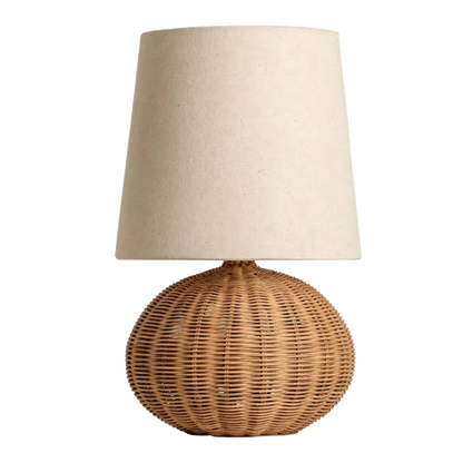 Wabi Sabi Rattan Table Lamp for Warm Ambient Lighting