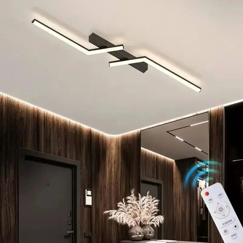 Modern LED Line Ceiling Light Living Room Dining Room Fixture
