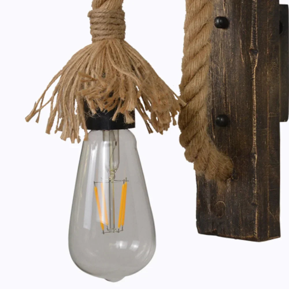 Industrial Farmhouse Wall Sconce with Wood Accent