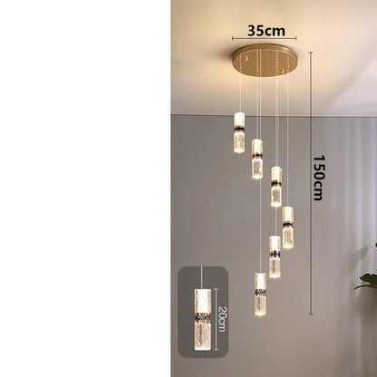 Luxury Crystal Staircase Chandelier for High Ceilings