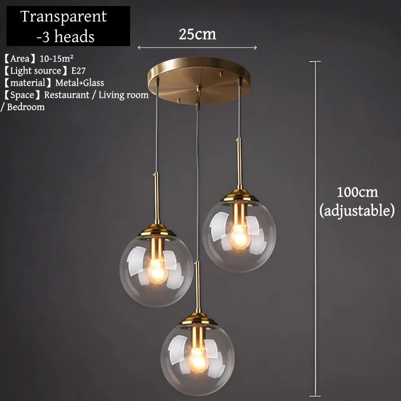 Modern Luxury Glass Pendant Light Nordic LED Hanging Lamp