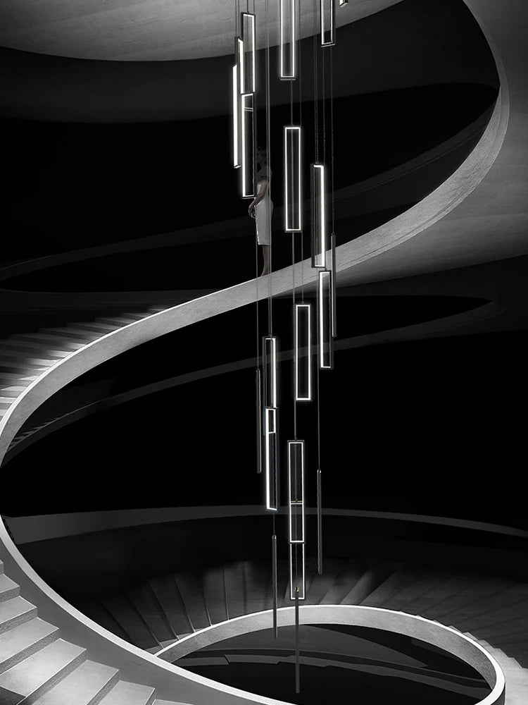 Modern Square Staircase Chandelier for Modern Spaces