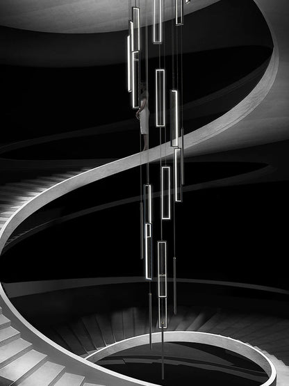 Modern Square Staircase Chandelier for Modern Spaces
