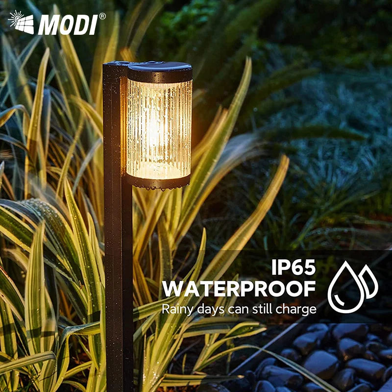 Solar Spike Path Lights with Warm LED Glow