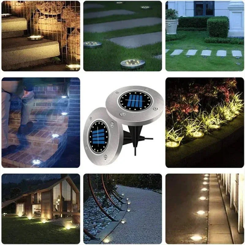 Solar Underground Disk Lights for Pathways and Lawns