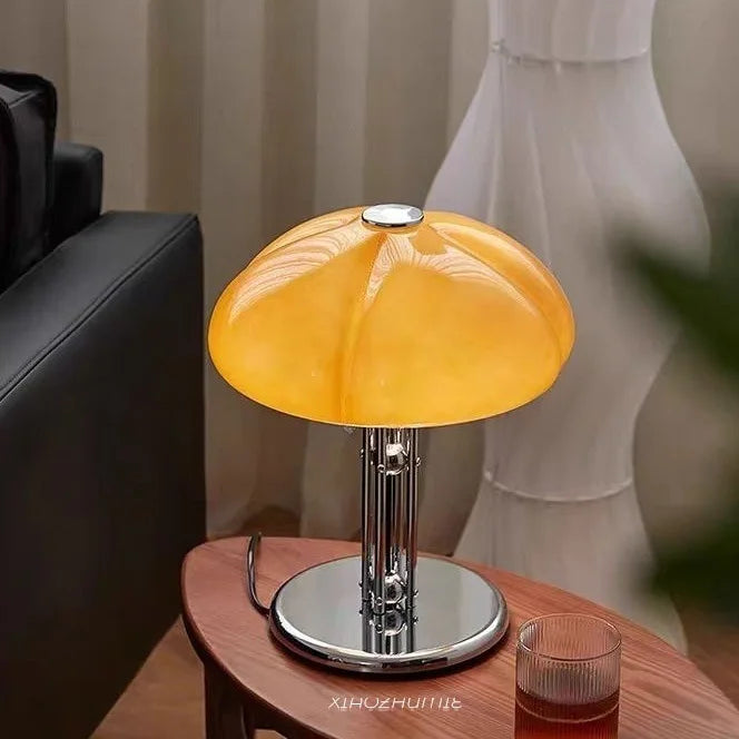 Korean Mushroom Table Lamp – Rechargeable Designer Bedside Light