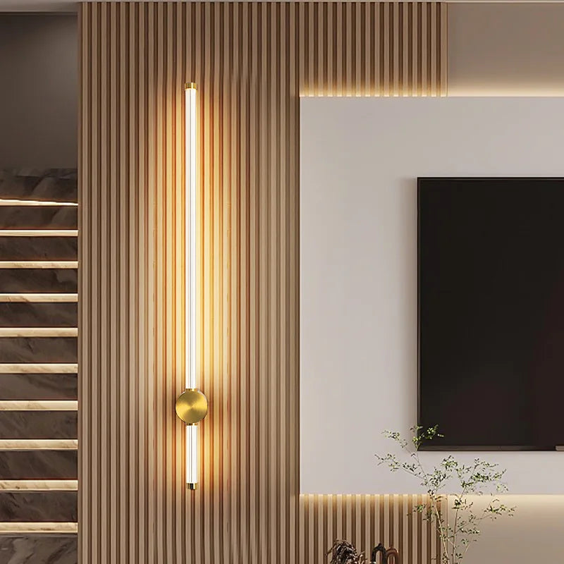 Modern LED Wall Sconce Copper Acrylic Indoor Wall Lamp