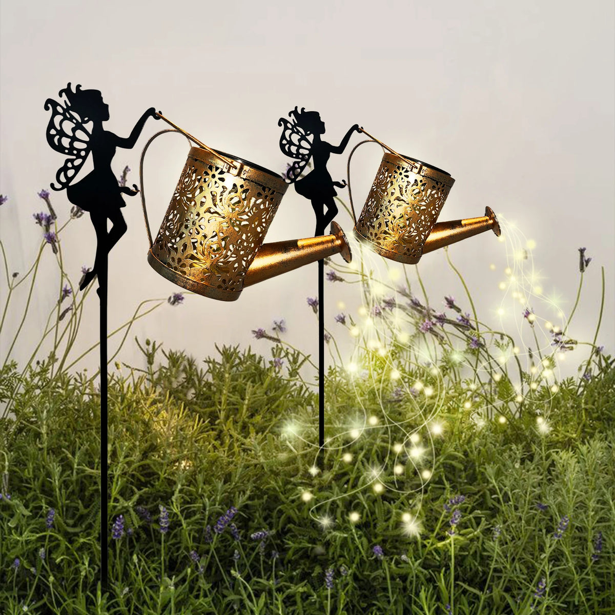 Solar Watering Can String Lights for Garden Decor