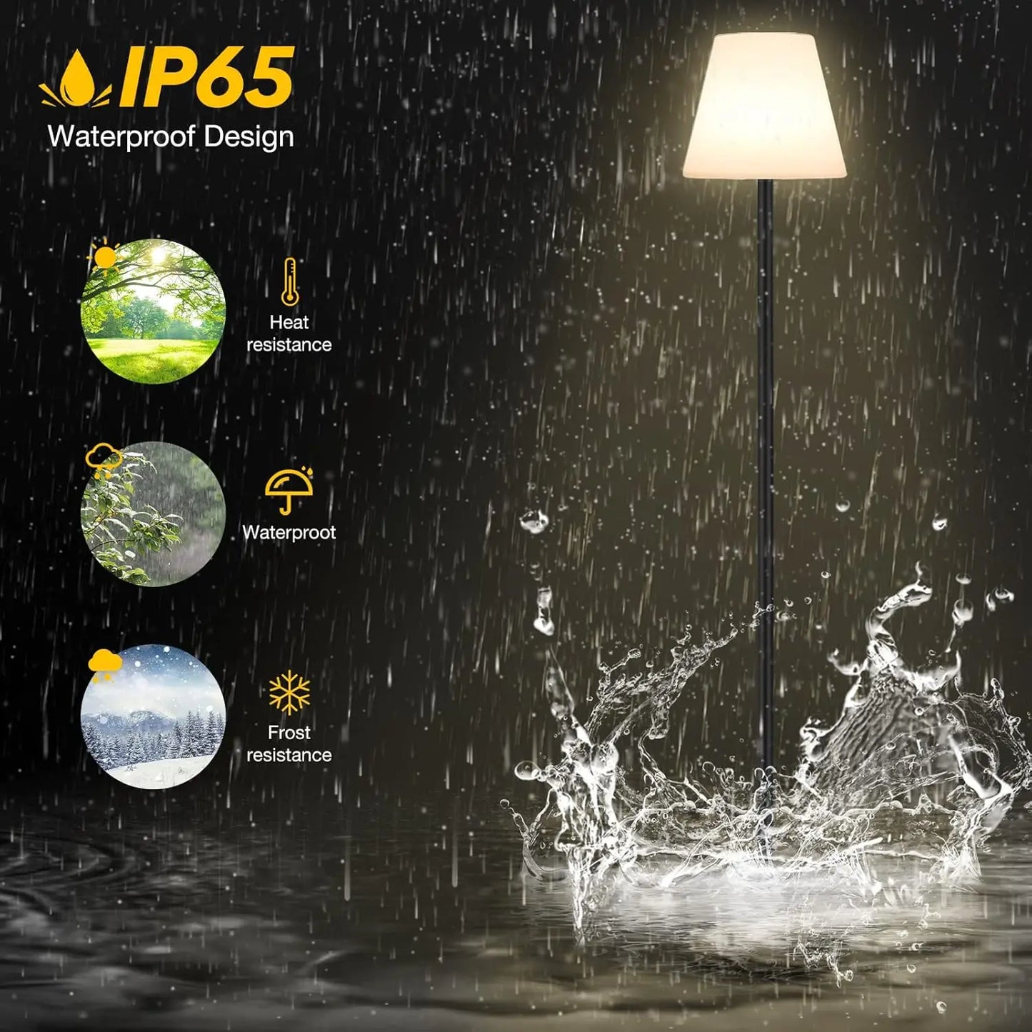 Solar Outdoor Floor Lamp with Ambient Lighting