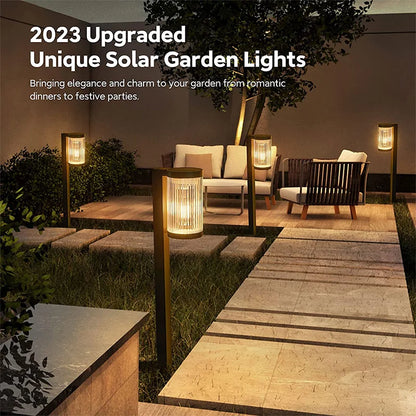 Solar Spike Path Lights with Warm LED Glow