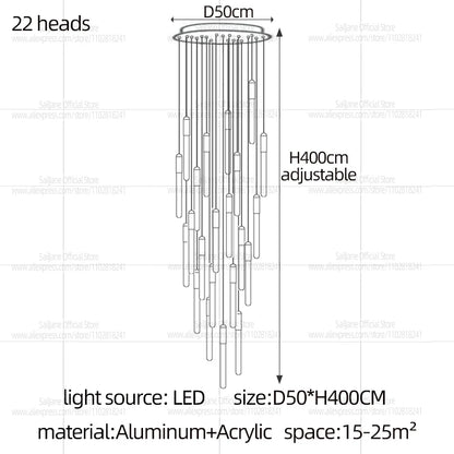 Modern Cylindrical LED Pendant Light for Dining Rooms