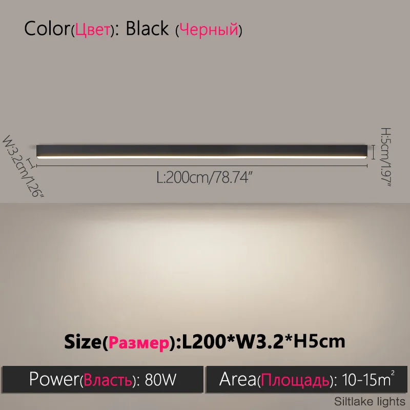 Modern Long Strip Ceiling Light for Kitchens and Hallways