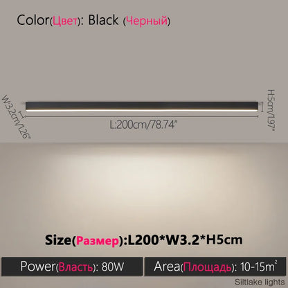 Modern Long Strip Ceiling Light for Kitchens and Hallways