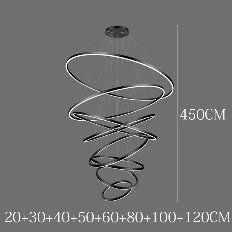 Nordic Stair Pendant Chandelier Living and Dining Room Light