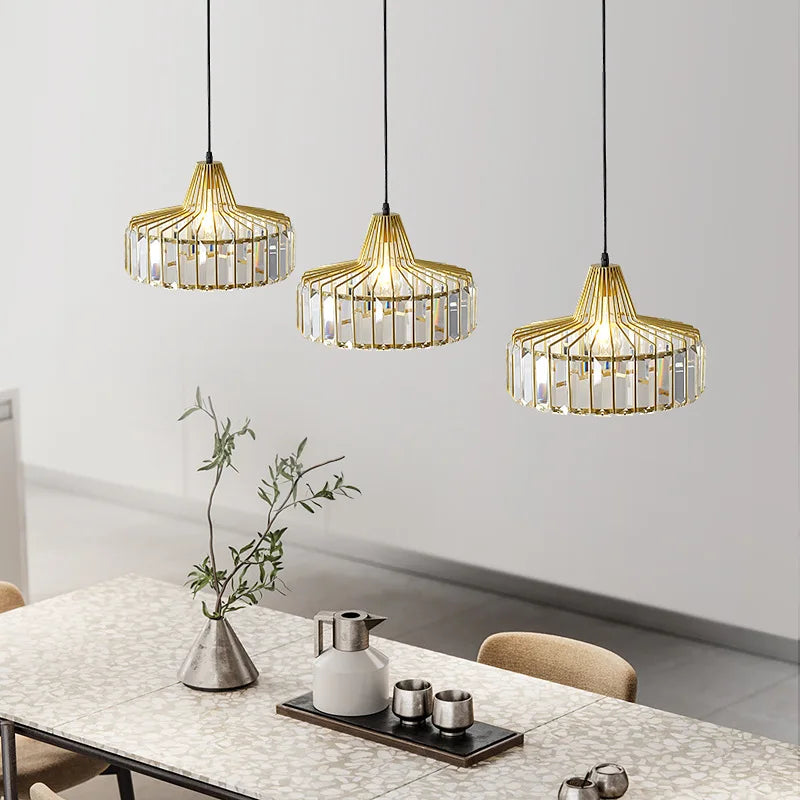 Nordic Crystal Pendant Light Kitchen Island Dining Room Lamp
