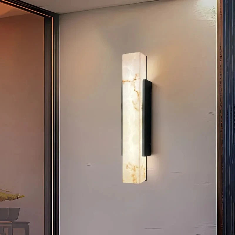 Modern Marble Outdoor Wall Light for Porches and Facades
