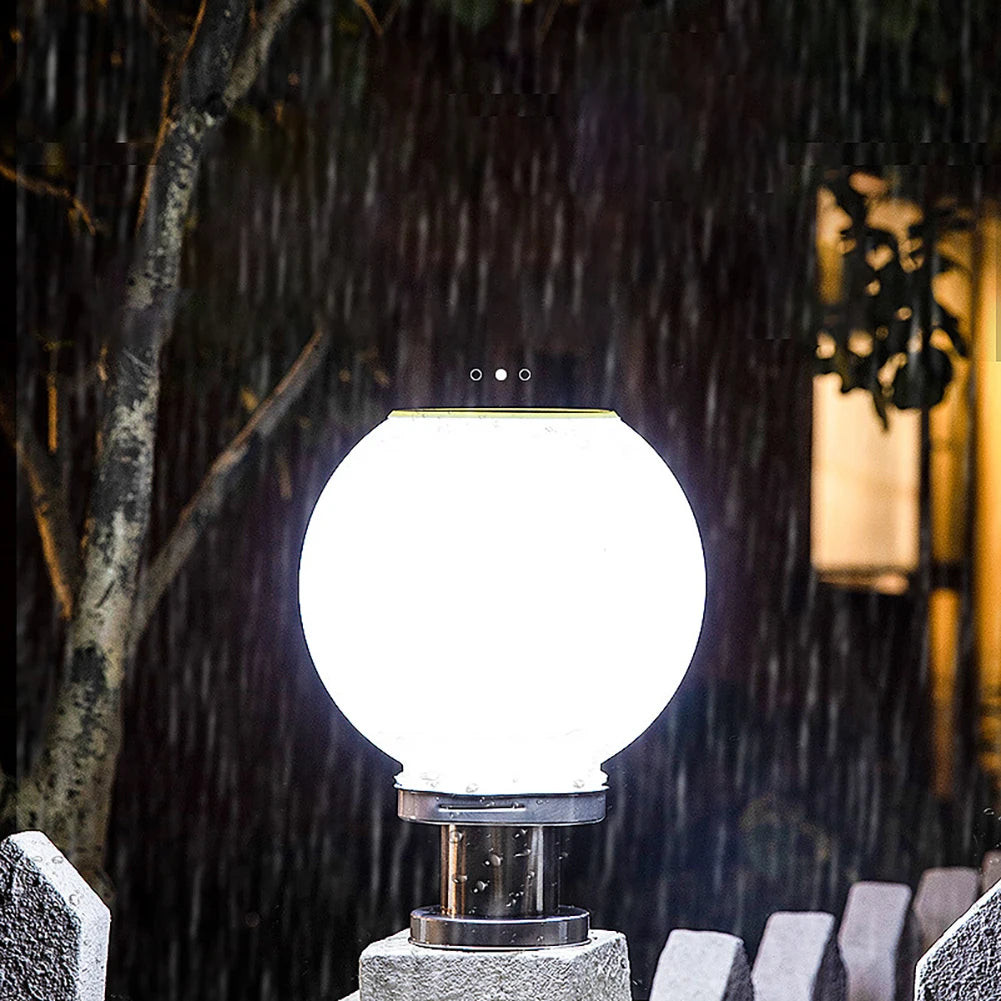 Solar Globe Lamp Outdoor Garden Landscape Pillar Light
