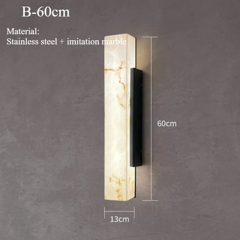 Modern Marble Outdoor Wall Light for Porches and Facades