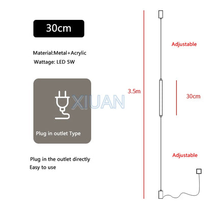 Modern LED Floor Lamp – Sleek Black Acrylic Light for Living Room & Bedroom