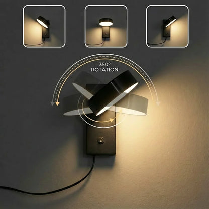 Rotating Plug-In LED Wall Light for Reading Nooks