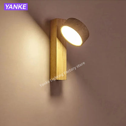 Wabi Sabi Travertine Wall Lamp with Pull Chain