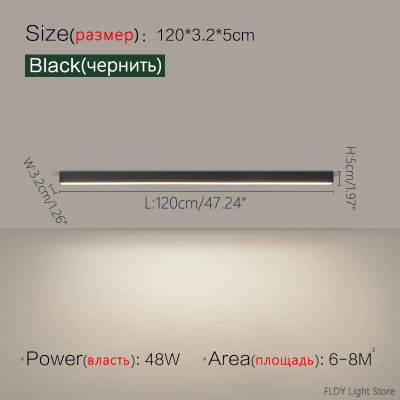 Minimalist LED Strip Ceiling Light for Modern Interiors