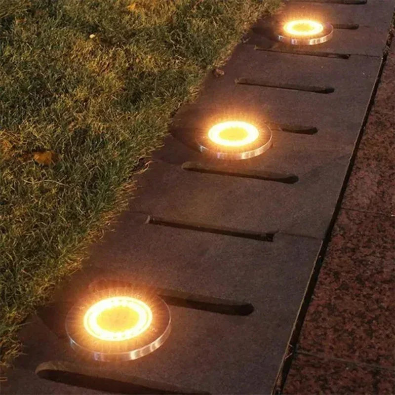 Solar Underground Disk Lights for Pathways and Lawns