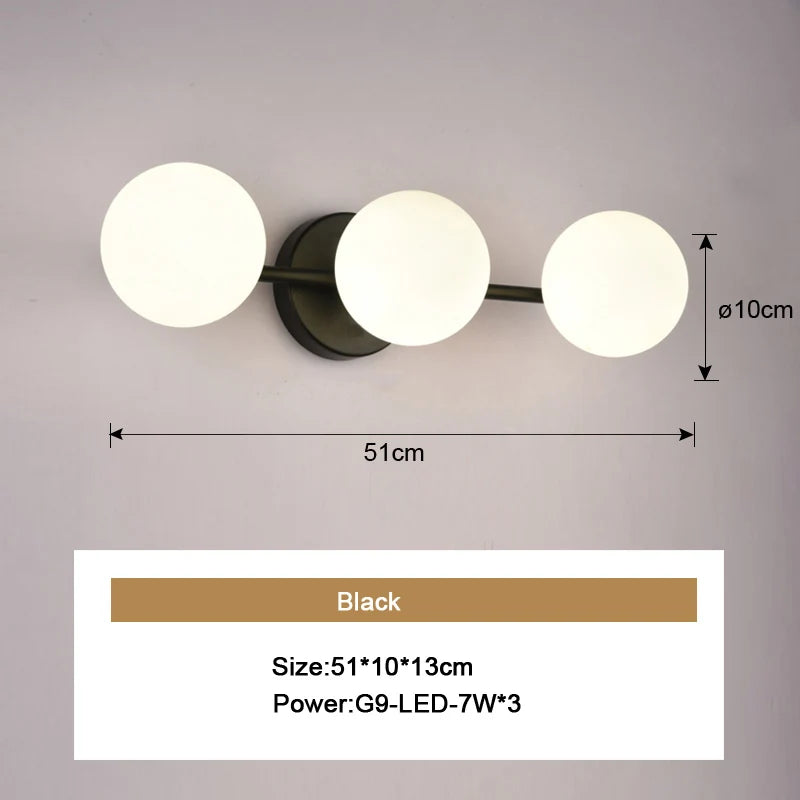 Nordic Glass Ball LED Wall Sconce for Modern Homes