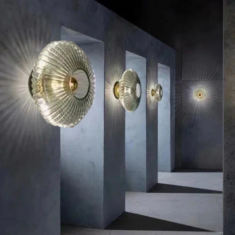Nordic Glass Wall Sconce LED Bedroom Living Room Lamp
