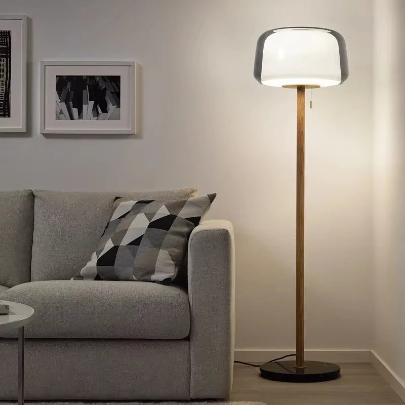 Modern Glass Floor Lamp – Elegant Decorative Lighting for Living Room