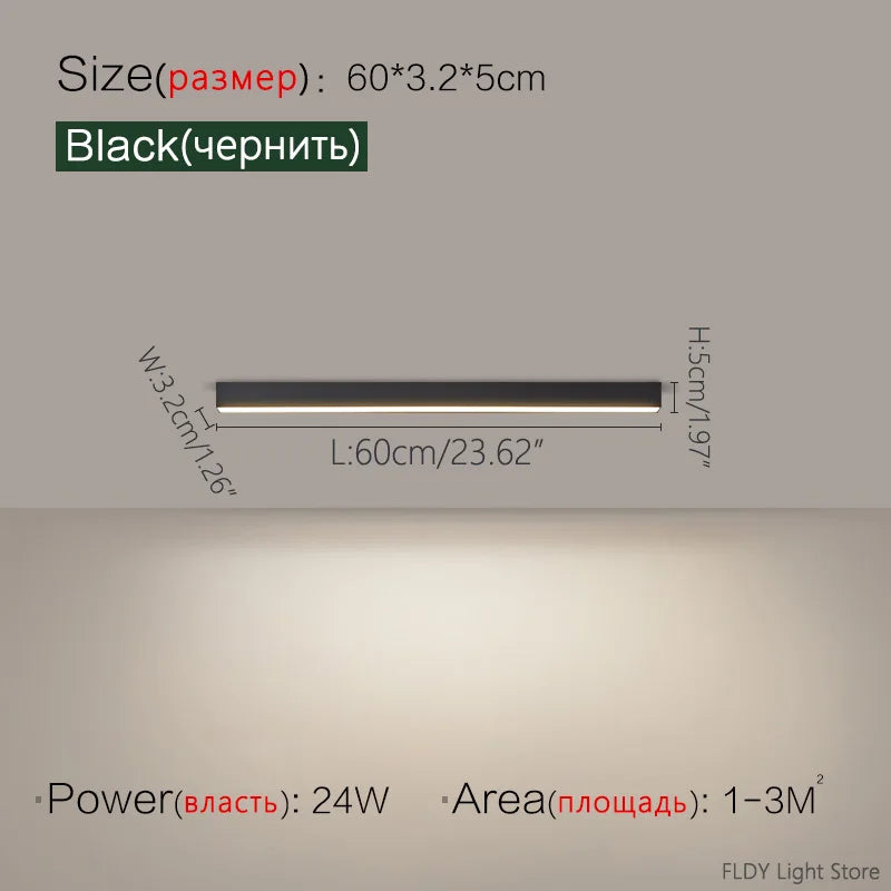 Minimalist LED Strip Ceiling Light for Modern Interiors