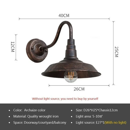 Retro Waterproof Outdoor Wall Light for Garden Entrances