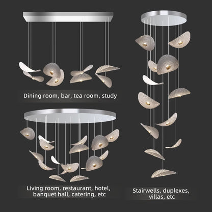 Modern Glass Staircase Chandelier for High Ceilings