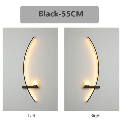 Modern Black LED Wall Light for Bedrooms and Hallways