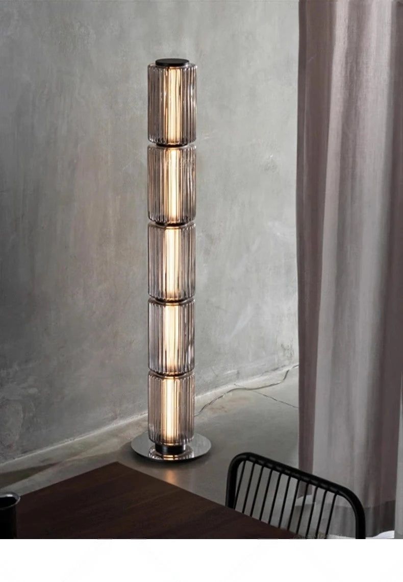 Nordic Glass Floor Lamp – Designer LED Standing Light for Home Decor