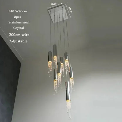 Luxury Crystal Staircase Chandelier for Grand Entrances