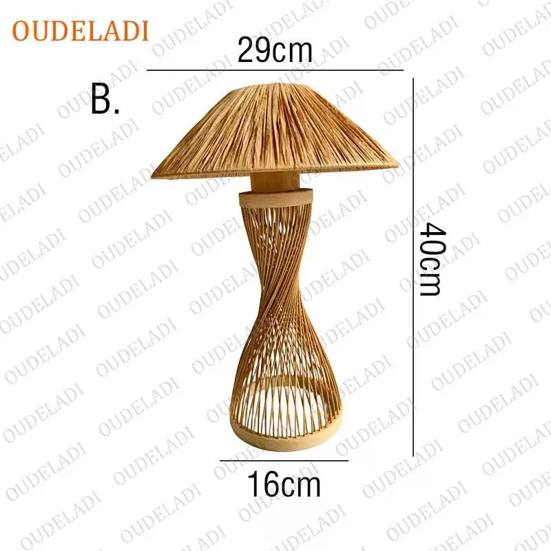 Japanese Bamboo Table Lamp – Zen Style Warm Bedside Lighting