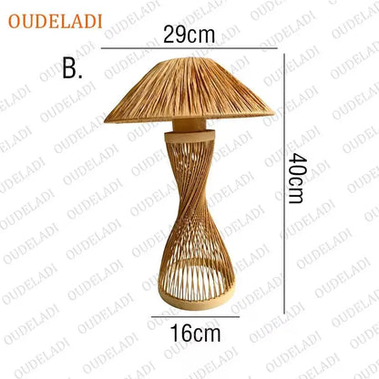 Japanese Bamboo Table Lamp – Zen Style Warm Bedside Lighting