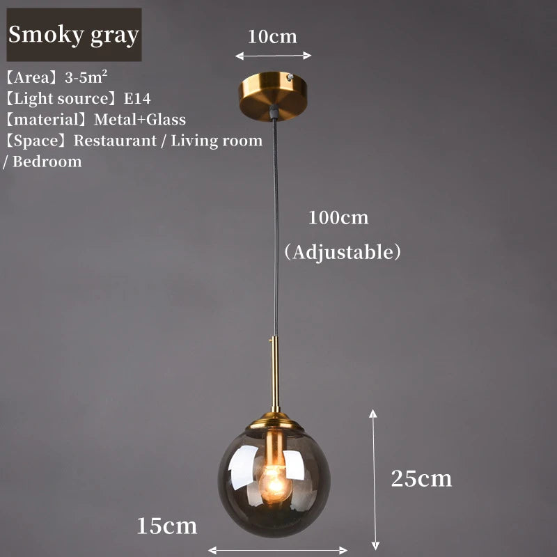 Modern Luxury Glass Pendant Light Nordic LED Hanging Lamp