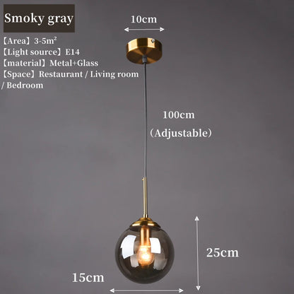 Modern Luxury Glass Pendant Light Nordic LED Hanging Lamp
