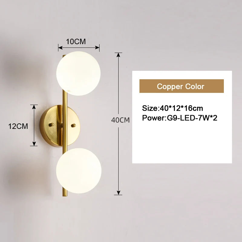 Nordic Glass Ball LED Wall Sconce for Modern Homes